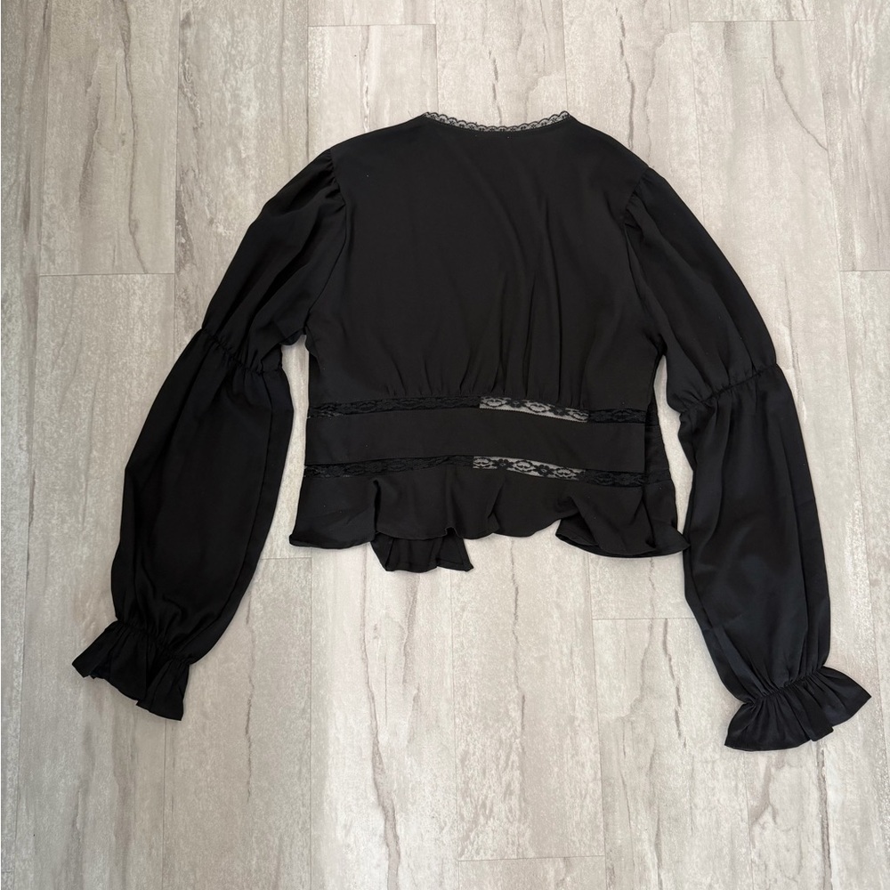 Black Button Top - Picture 2 of 3